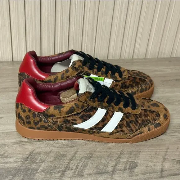 Steve Madden Hudsin Leopard Print Lace-Up Sneakers Women’s Size 7 - Picture 2 of 12